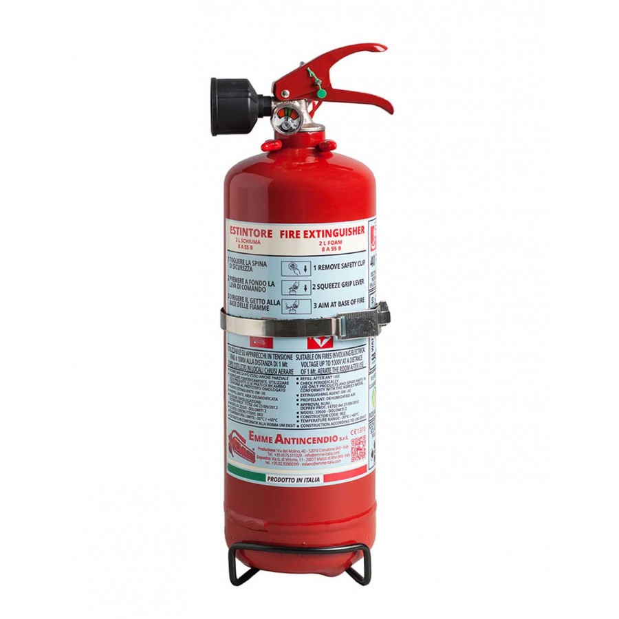 Πυροσβεστήρας ABF (wet chemical) 2lt για μαγειρικά έλαια κουζίνας με μεταλλική βάση