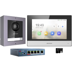 KIT θυροτηλεόρασης IP μιας κλήσης, με ανάλυση 2MP και απομακρυσμένο έλεγχο HIKVISION-DS-KIS602(B)