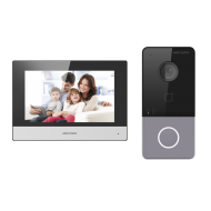 KIT θυροτηλεόρασης IP μίας κλήσης με ανάλυση 2MP, ενσωματωμένο καρταναγνώστη και σύνδεση WiFi για απομακρυσμένη διαχείρηση HIKVISION - DS-KIS603-P(C)